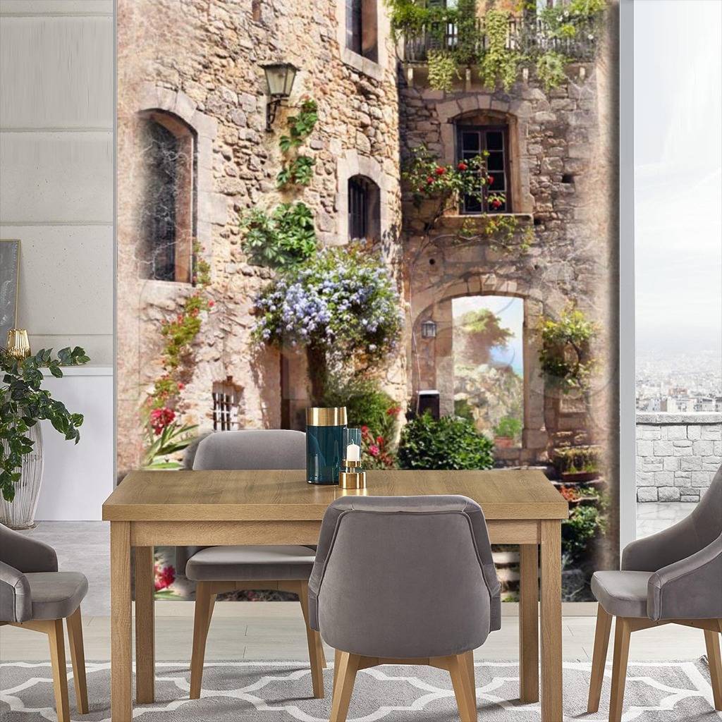 старинная улочка в цветах 5-070 старинная улочка в цветах 5-070