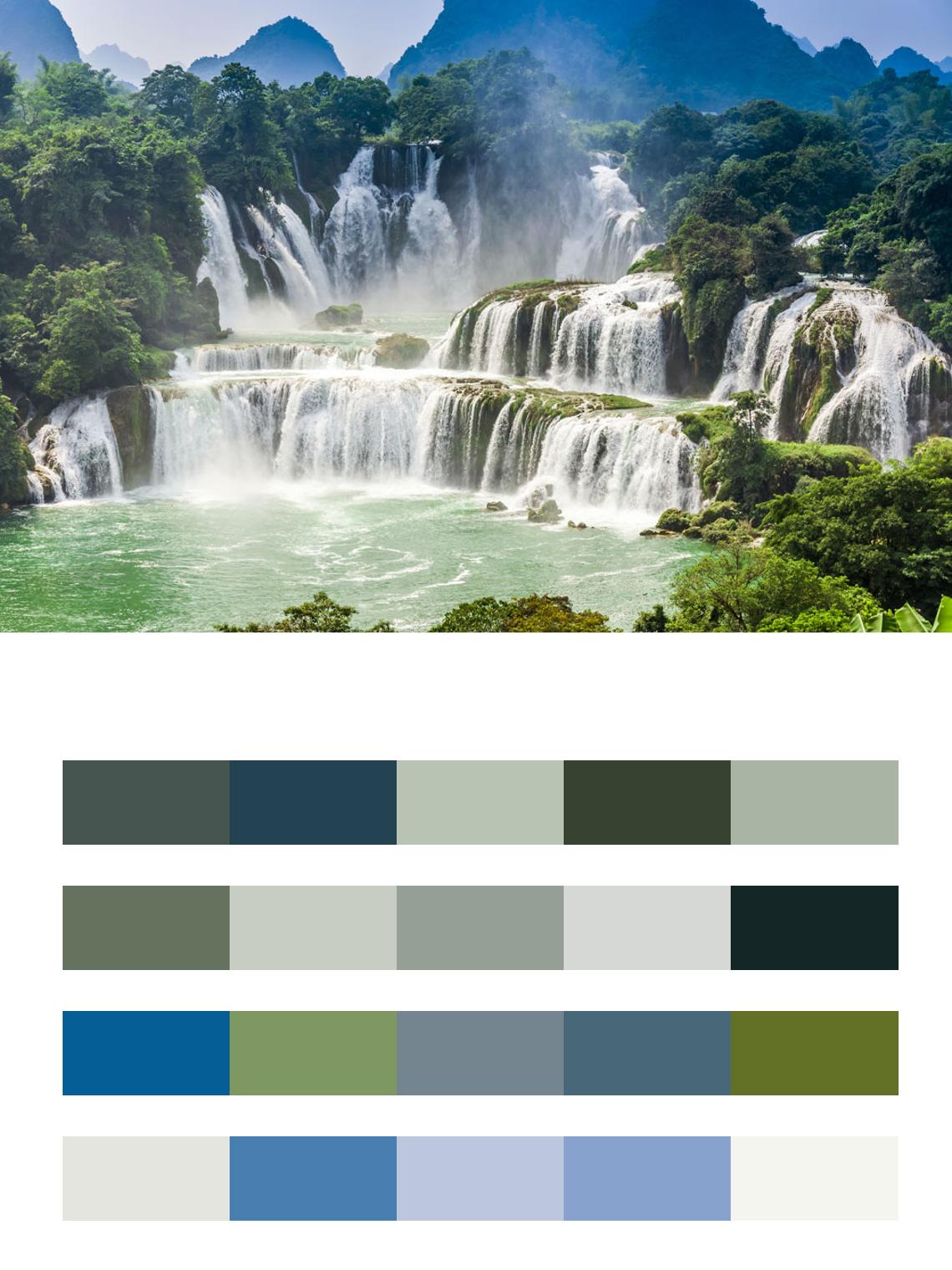 Водопад в Национальном парке Хорватии цвета
