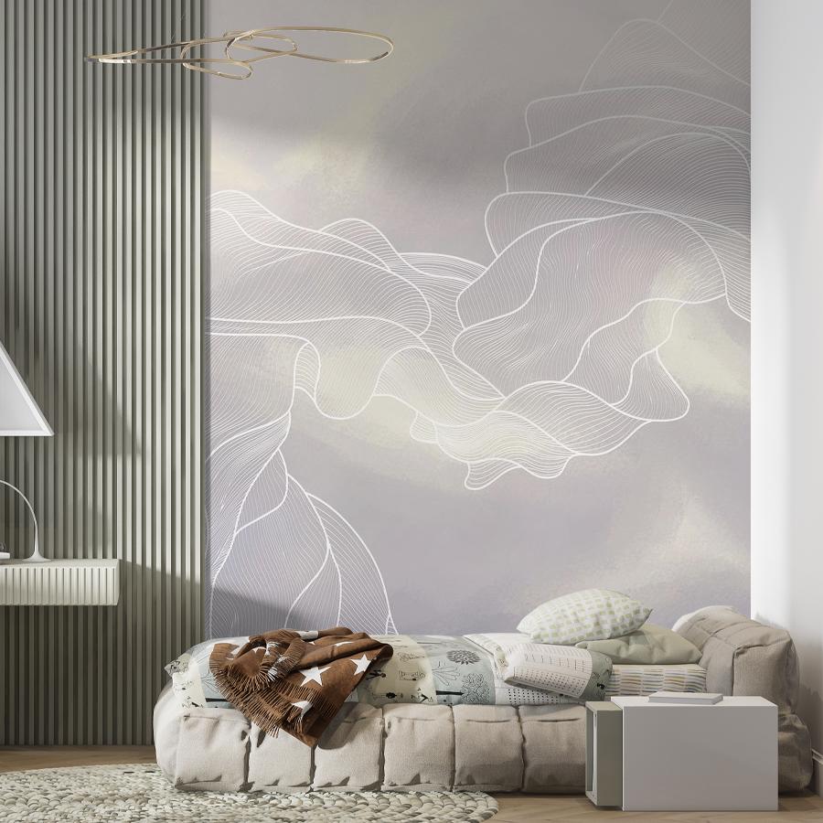 фотообои линии на сером фоне 14-937