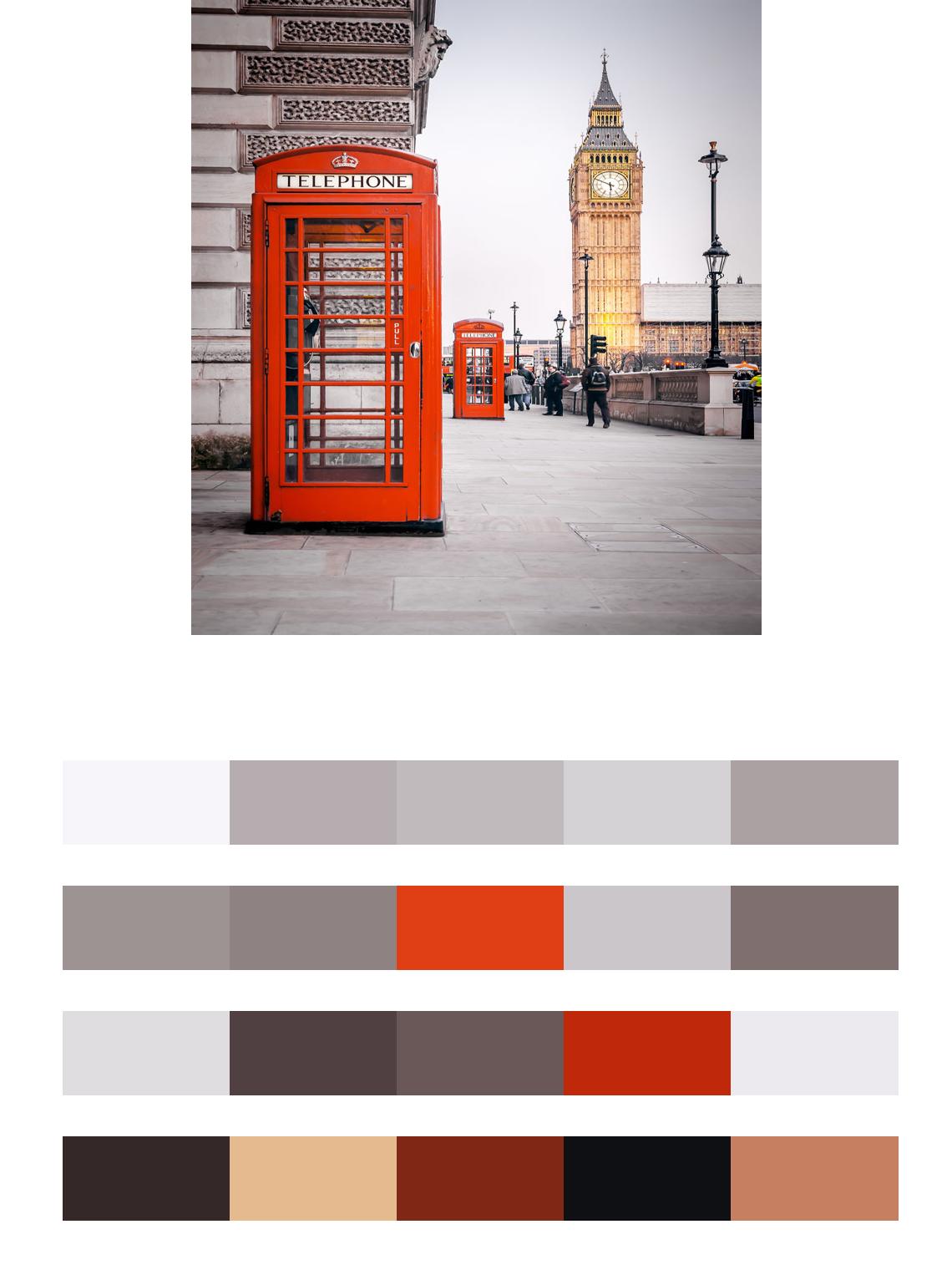 Телефонная будка сказочного Лондона цвета