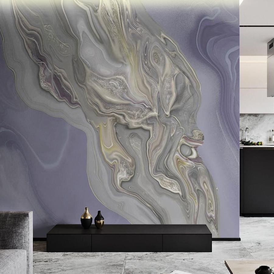 фотообои флюид арт сиреневый серый 13-608