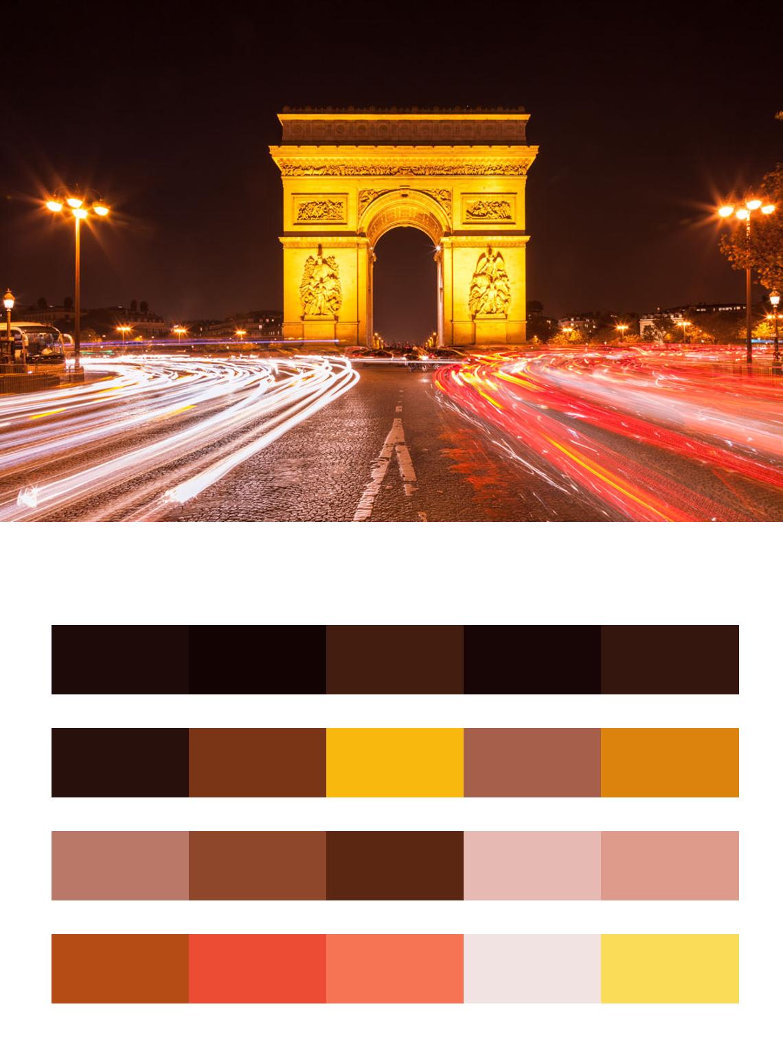 Триумфальная арка в Париже цвета
