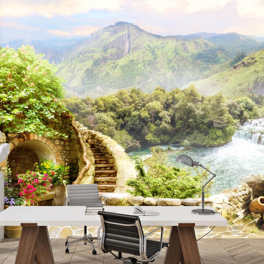 фотообои горы в зелени 19-0187