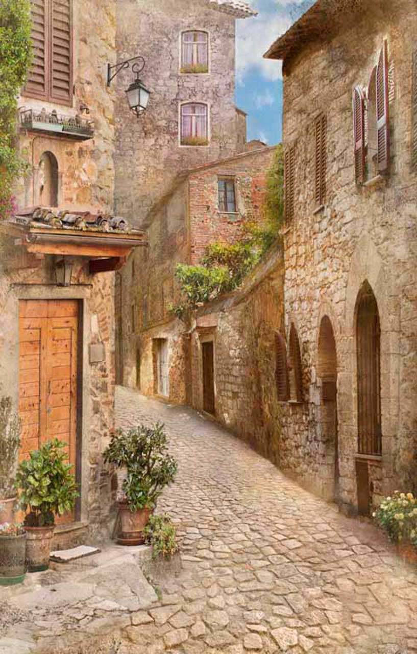 фотообои старинная улочка с фонарем 11-186