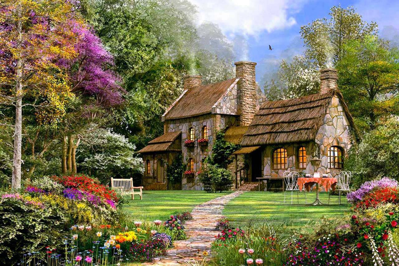 фотообои дом в зелени 8-130