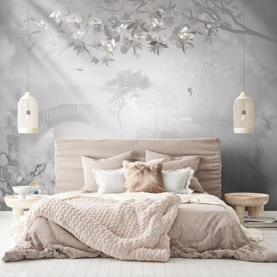 фотообои серый лес и туман 13-613