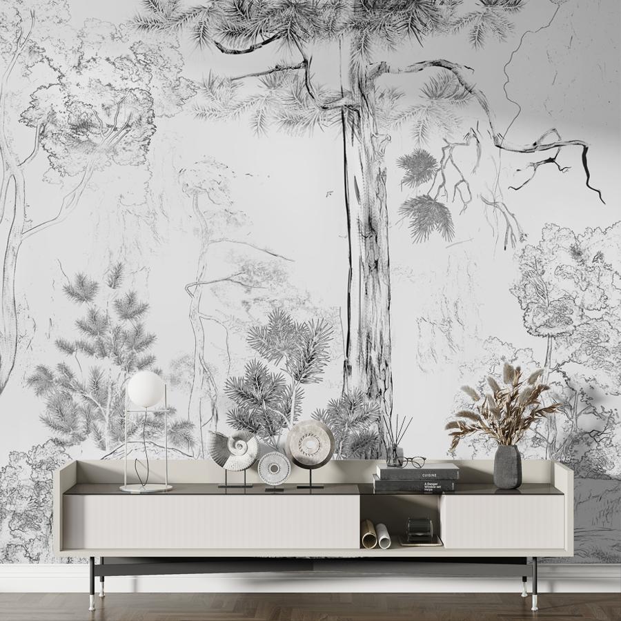 фотообои абстракция сосновый лес 13-1039