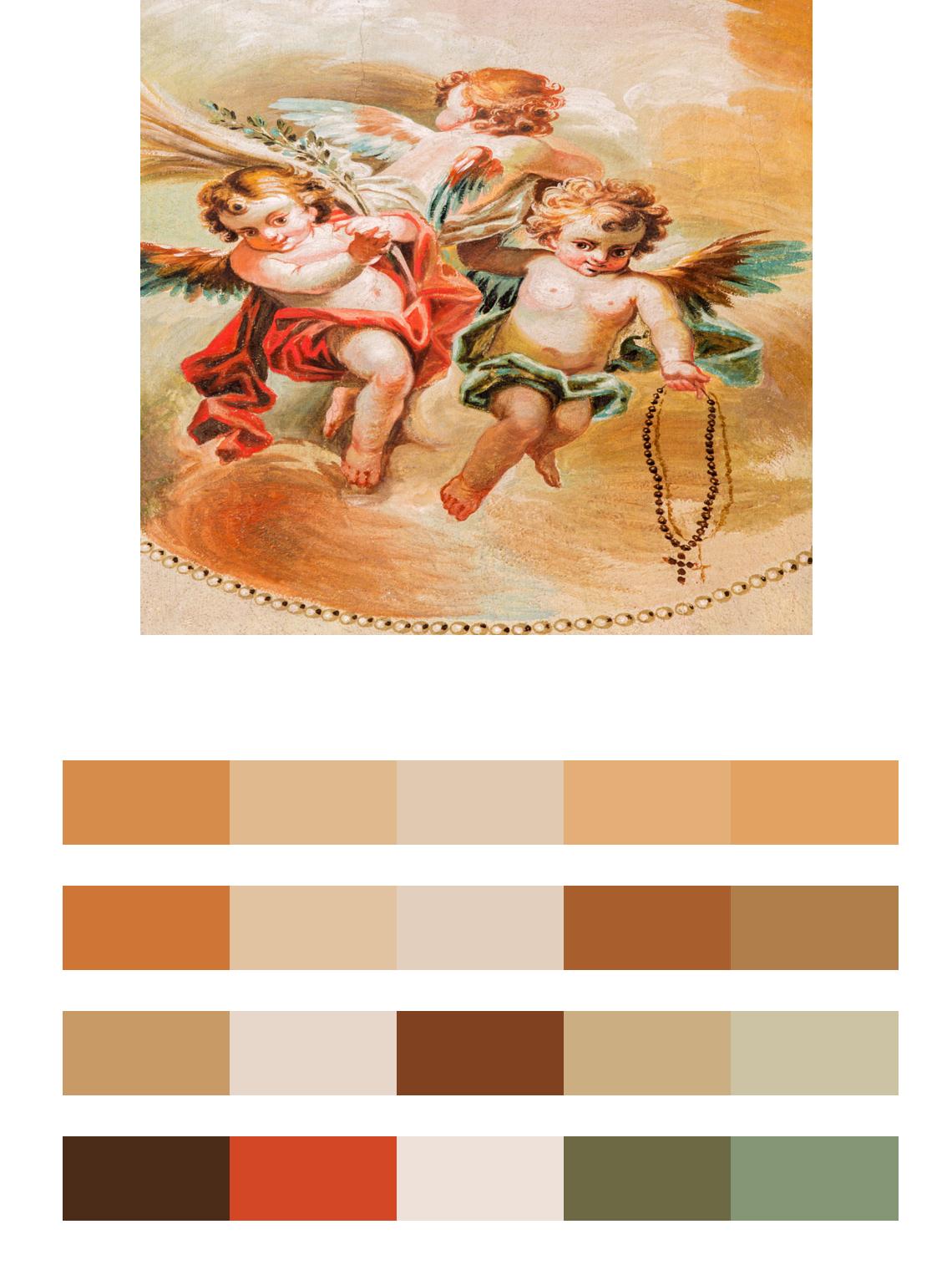 Винтажные открытки с ангелочками цвета