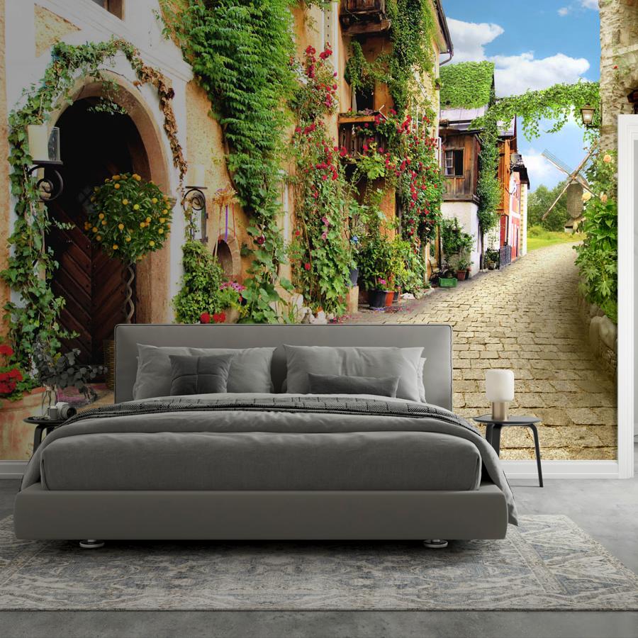 фотообои улочка с арочными дверьми 19-0010