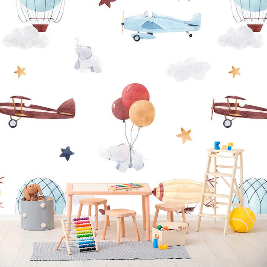 фотообои самолетики и воздушные шары 12-654