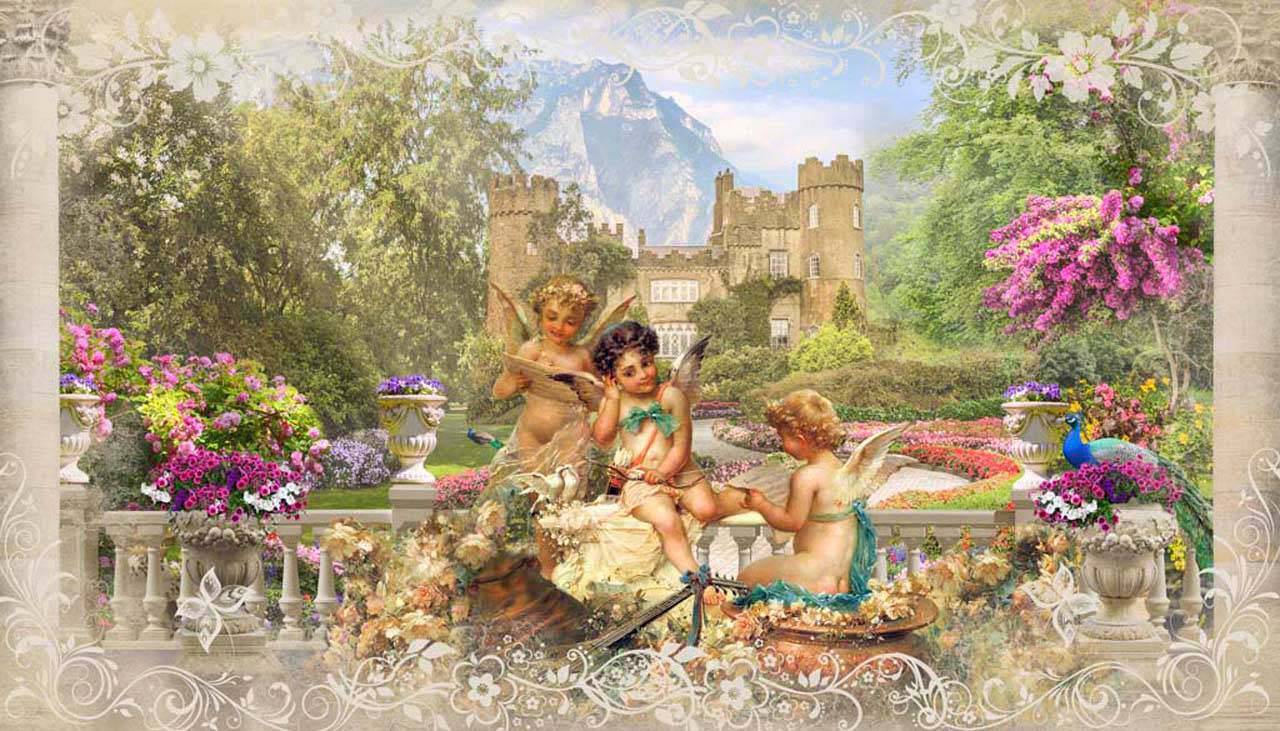 фотообои ангелы на фоне природы 7-400