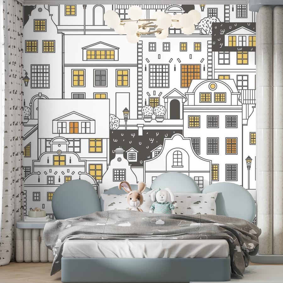 фотообои домики фон 12-802 фотообои домики фон 12-802