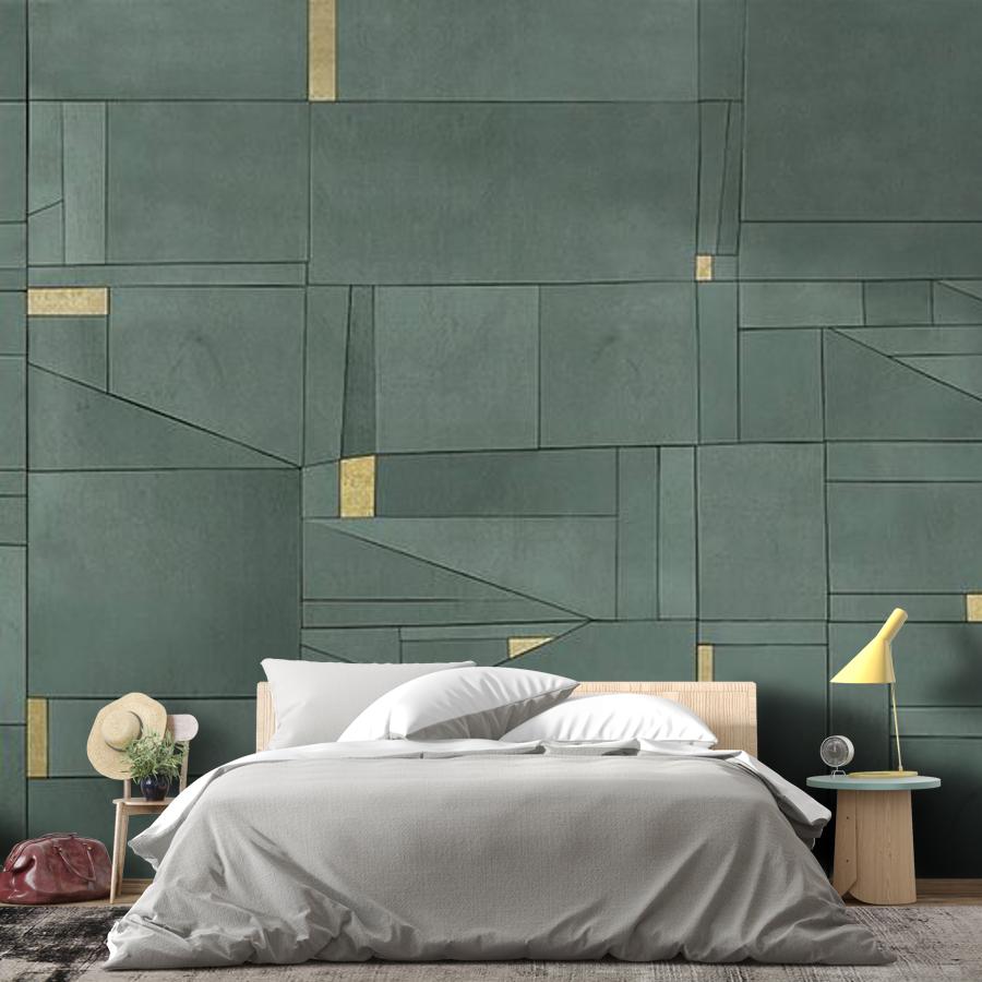 фотообои зеленый геометрический фон 9-1388