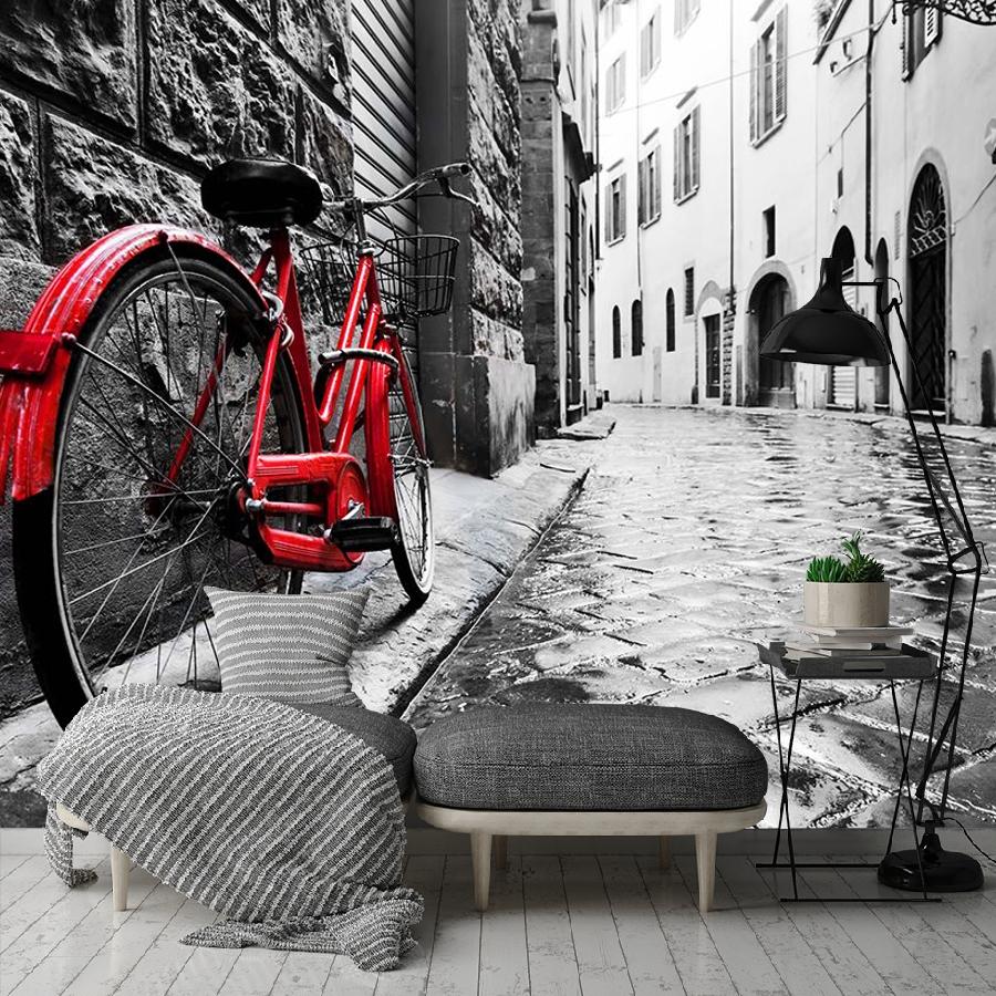 фотообои красный велосипед 9-1899