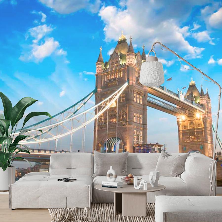 фотообои тауэрский мост с красивыми облаками 9-475