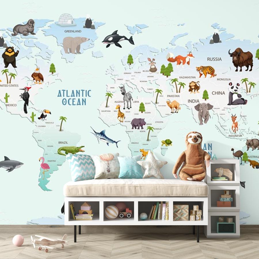 фотообои карта мира голубая 12-780 фотообои карта мира голубая 12-780