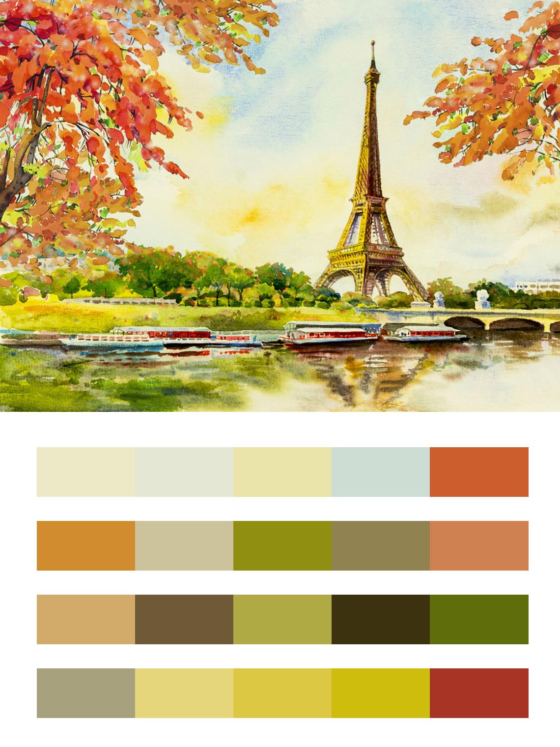 Париж в красках цвета