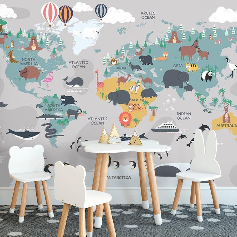 фотообои карта с морскими животными 14-558