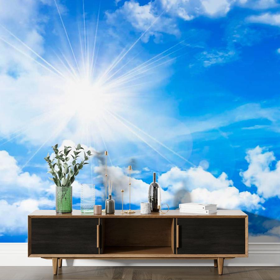 фотообои большие лучи солнца на красивом небе 9-380