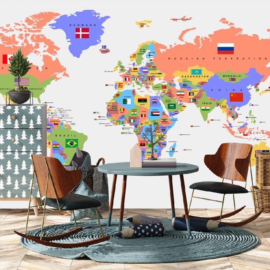 фотообои цветная политическая карта 14-586 фотообои цветная политическая карта 14-586