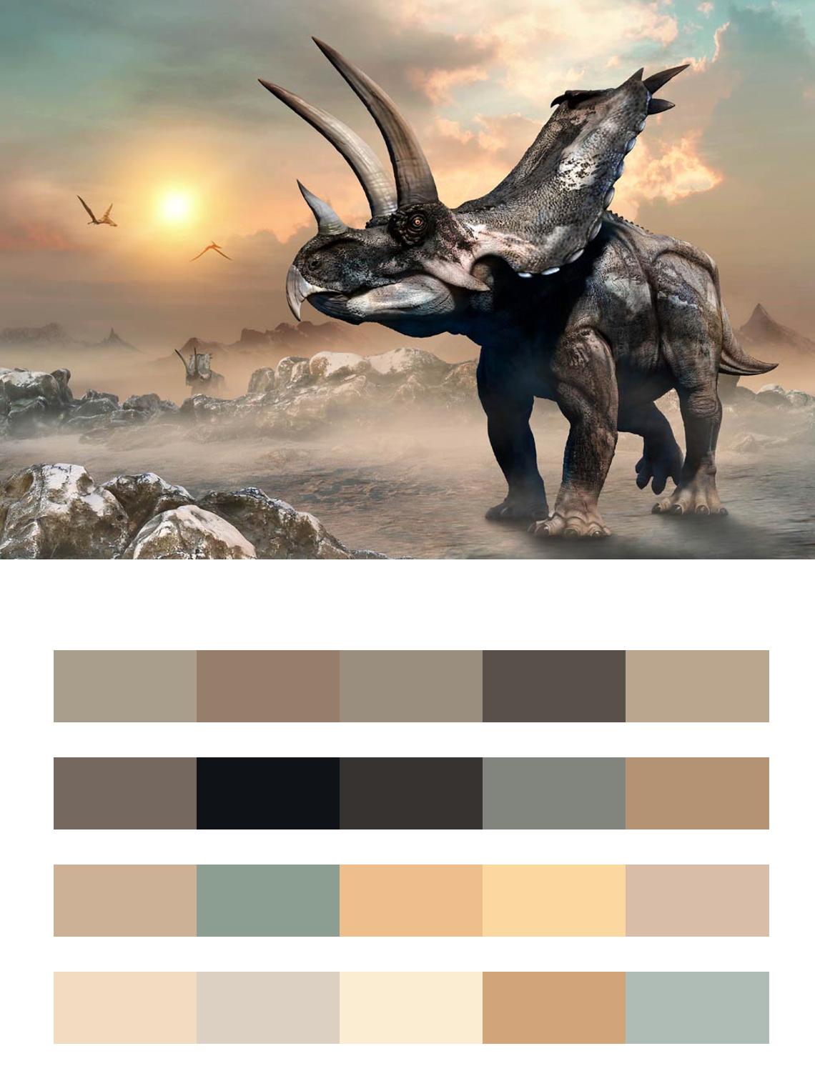 Динозавр Трицератопс цвета