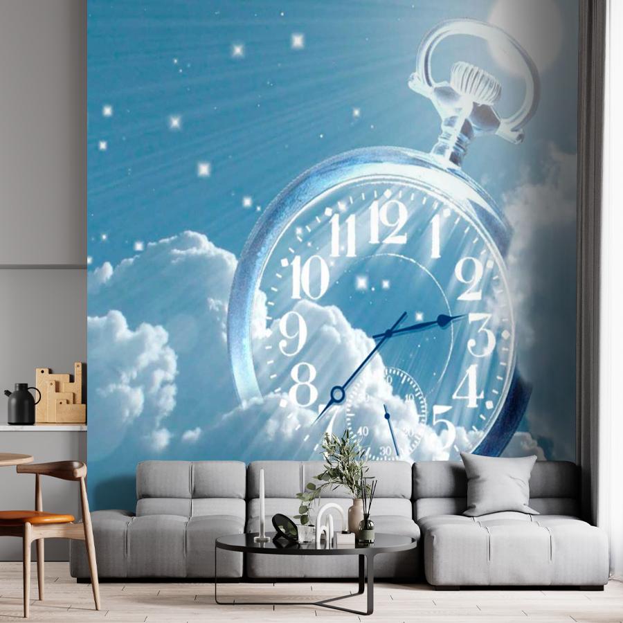 фотообои часы в небе 9-392