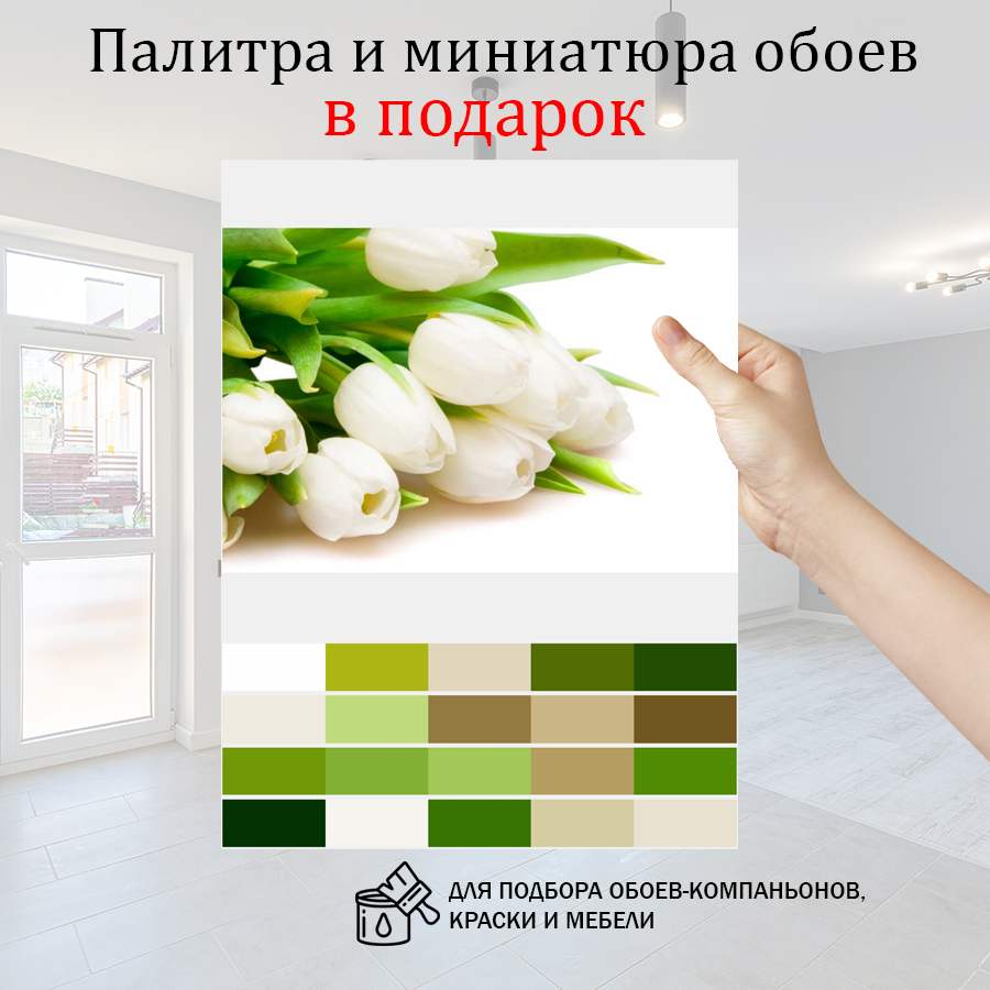 фотообои букет белых тюльпанов 10-145 фотообои букет белых тюльпанов 10-145