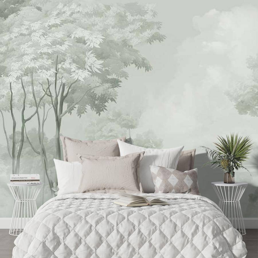 фотообои лес абстрактный зеленый насыщенный 13-1063