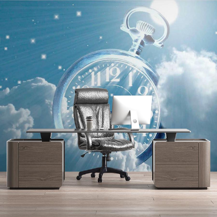 фотообои часы в небе 9-392