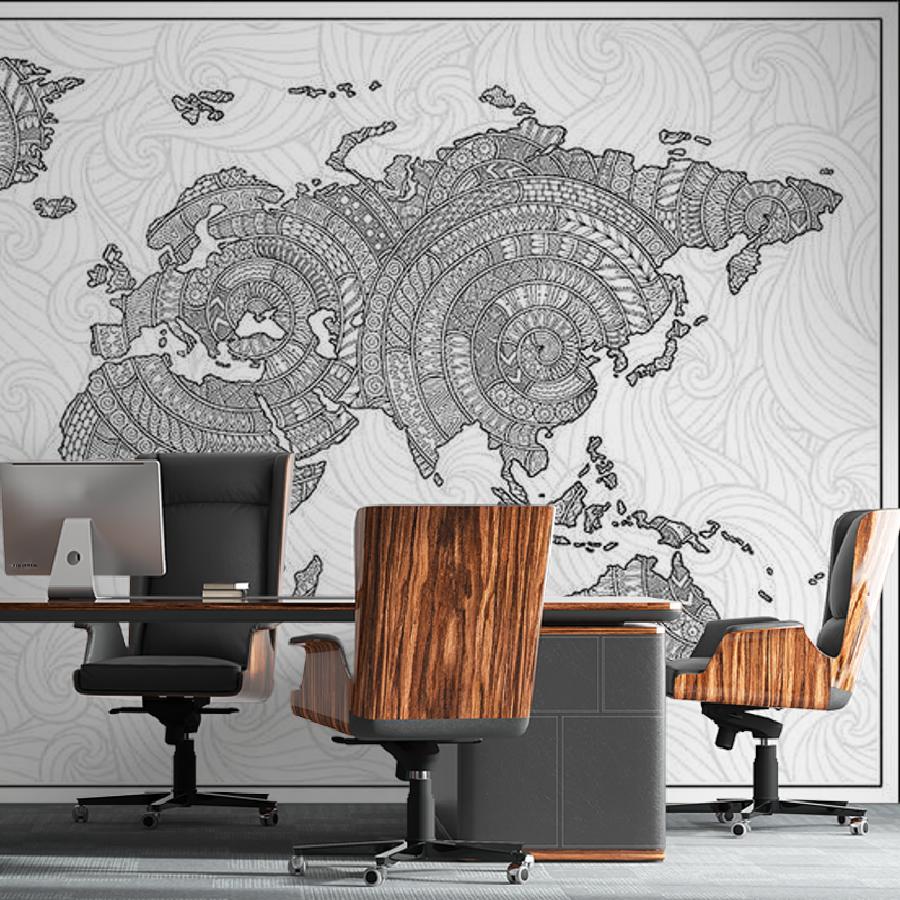 фотообои карта в гостиную 9-1773