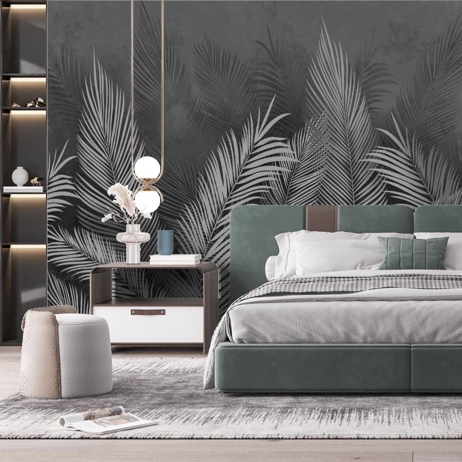фотообои листья пальмы на тёмном фоне 14-466 фотообои листья пальмы на тёмном фоне 14-466