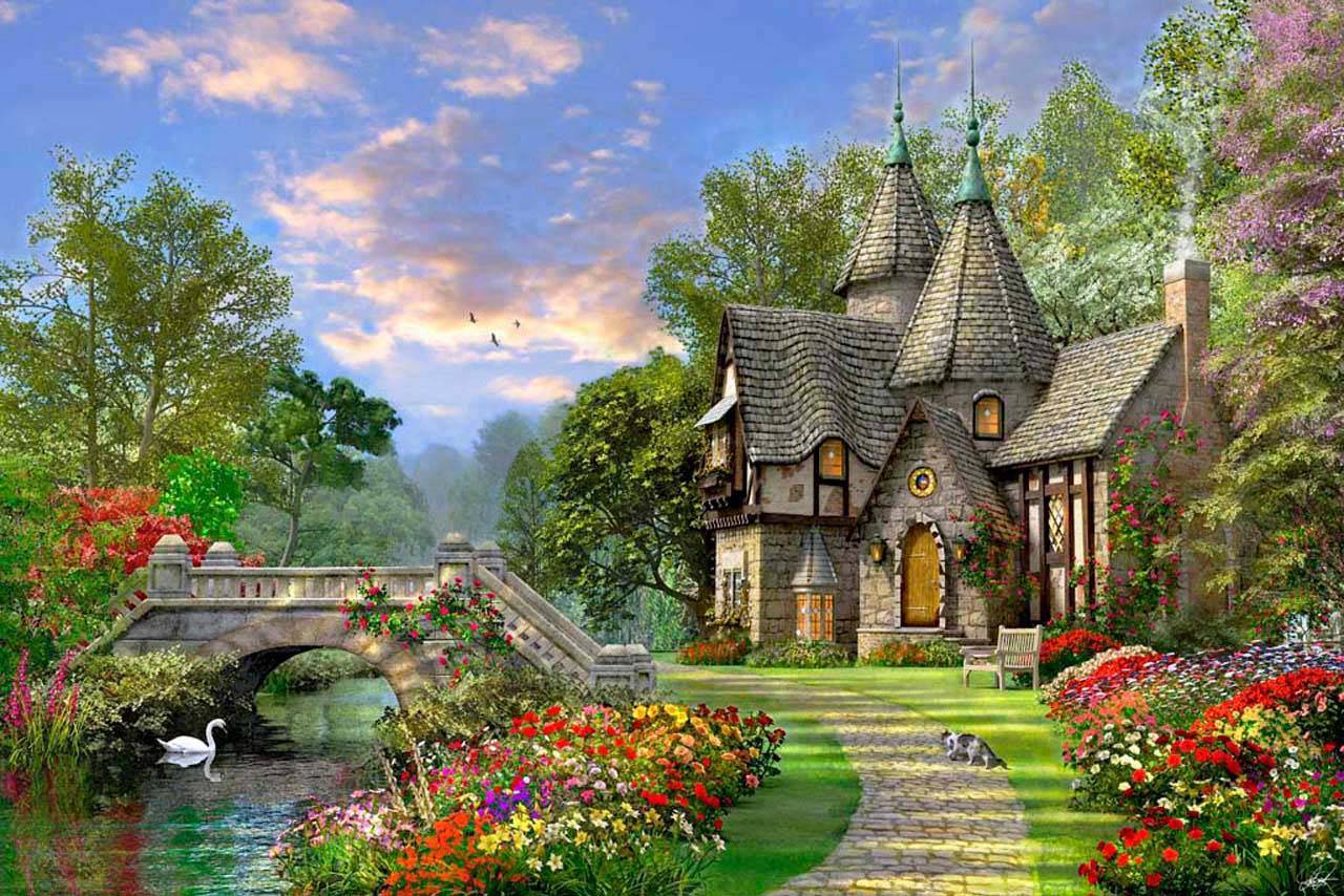 фотообои дом с озером 8-133