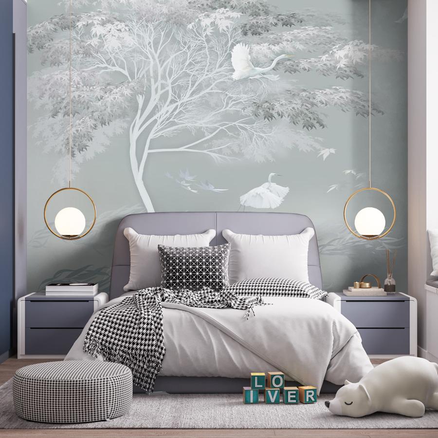 фотообои журавли и дерево 13-755 фотообои журавли и дерево 13-755