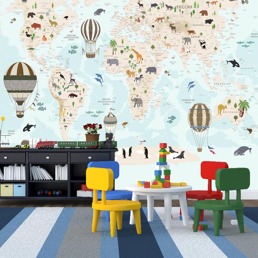 фотообои нежно голубая карта 14-175