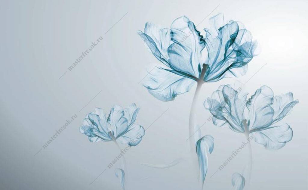 Фотообои Голубые арт цветы