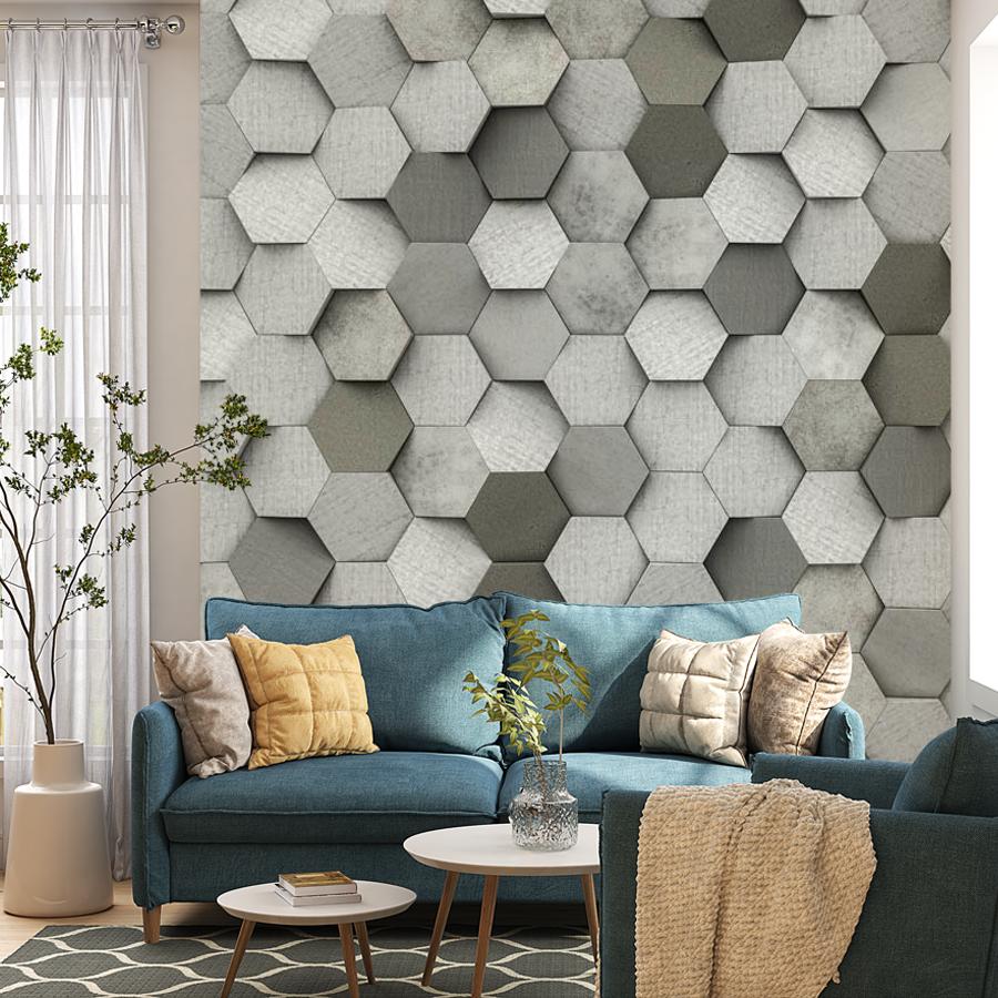 фотообои 3д серые соты 10-781 фотообои 3д серые соты 10-781