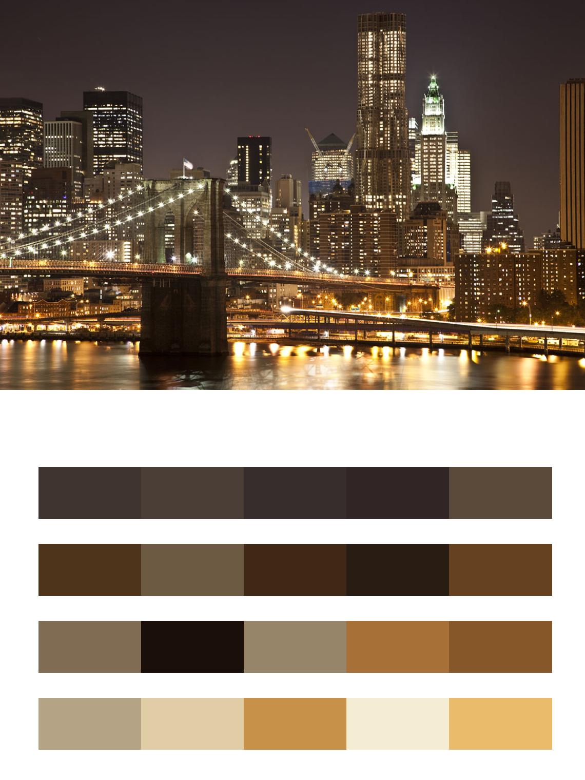 Ночной мост Нью Йорка цвета