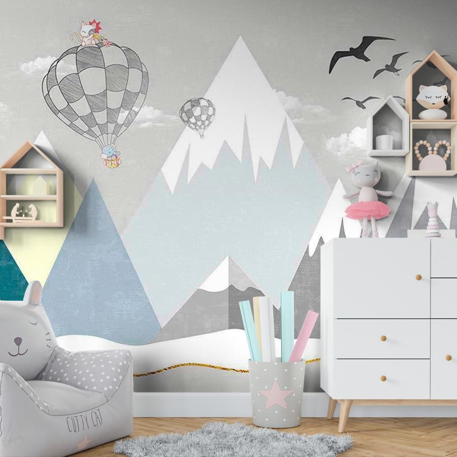 фотообои на воздушном шаре через горы 12-570 фотообои на воздушном шаре через горы 12-570