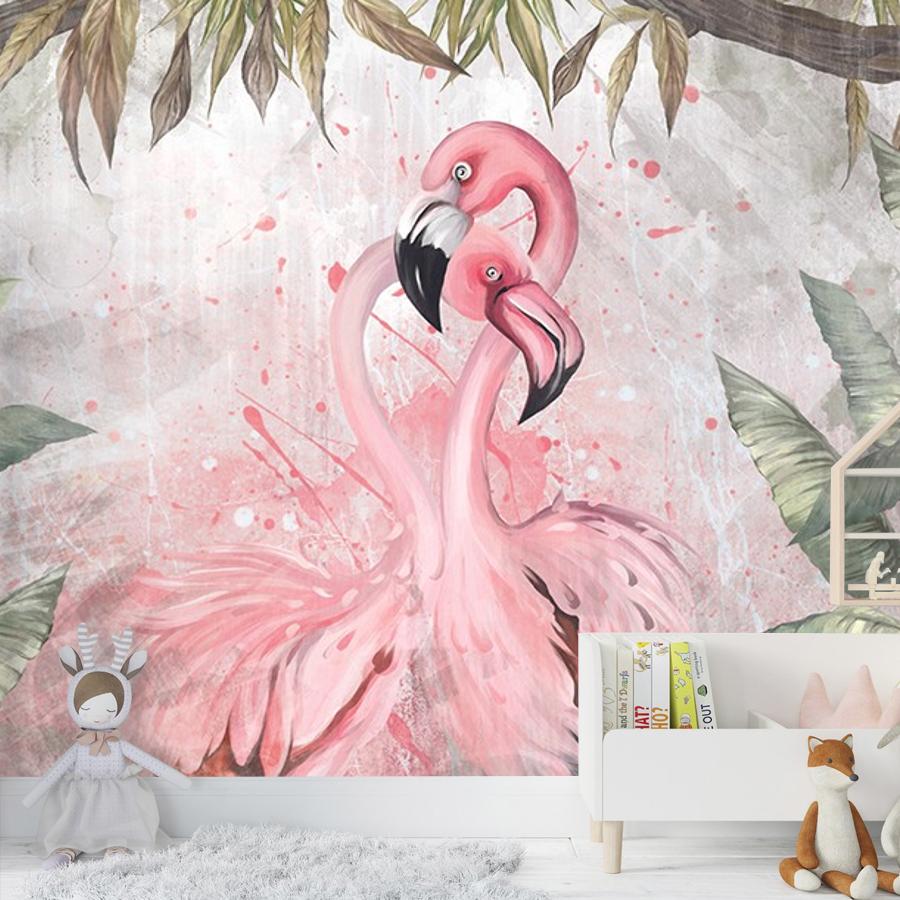 фотообои влюблённые фламинго 9-1692