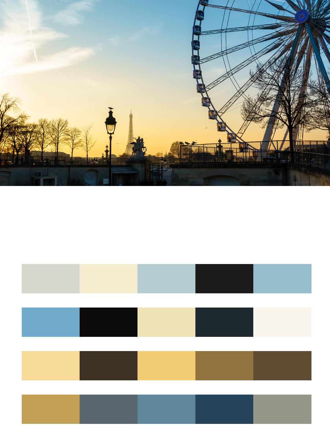 Чертово колесо в Париже цвета