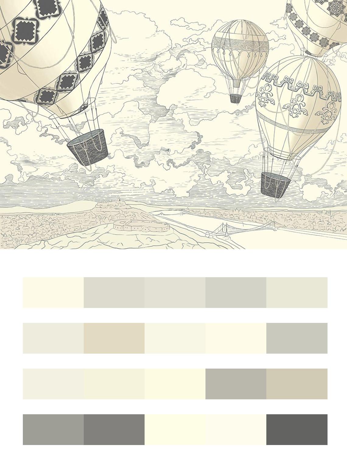 Воздушные шары на белом фоне цвета