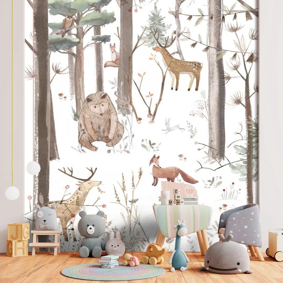 фотообои животные в зимнем лесу 12-948 фотообои животные в зимнем лесу 12-948