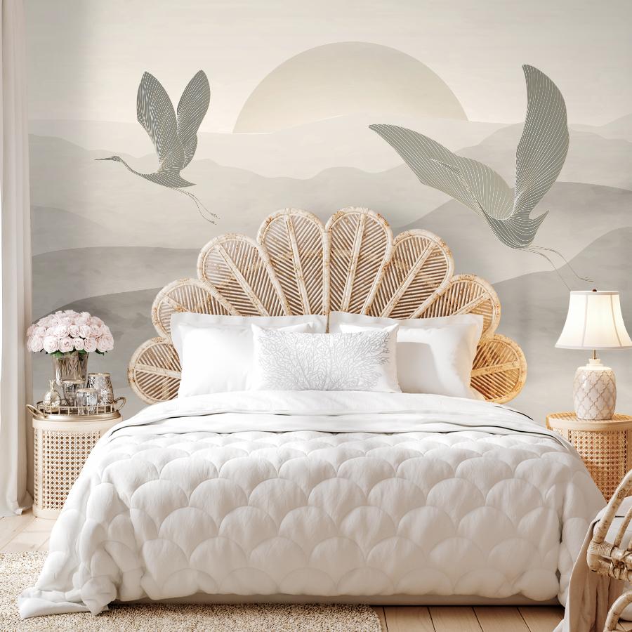 фотообои 3д холмы и птицы 14-1261