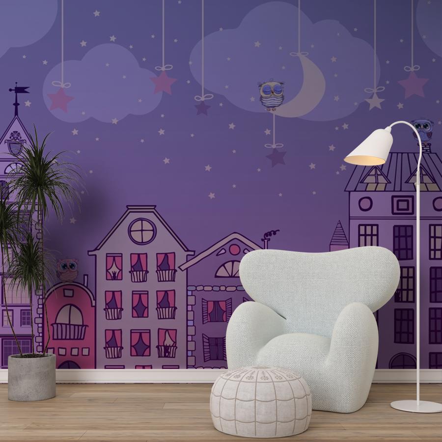 фотообои городок ночью 13-158 фотообои городок ночью 13-158