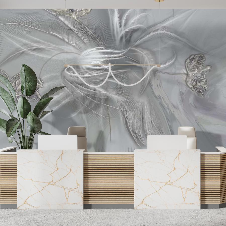 фотообои 3д тюльпаны с пампасной травой 13-994