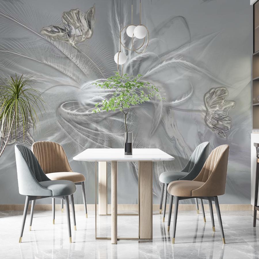 фотообои 3д тюльпаны с пампасной травой 13-994