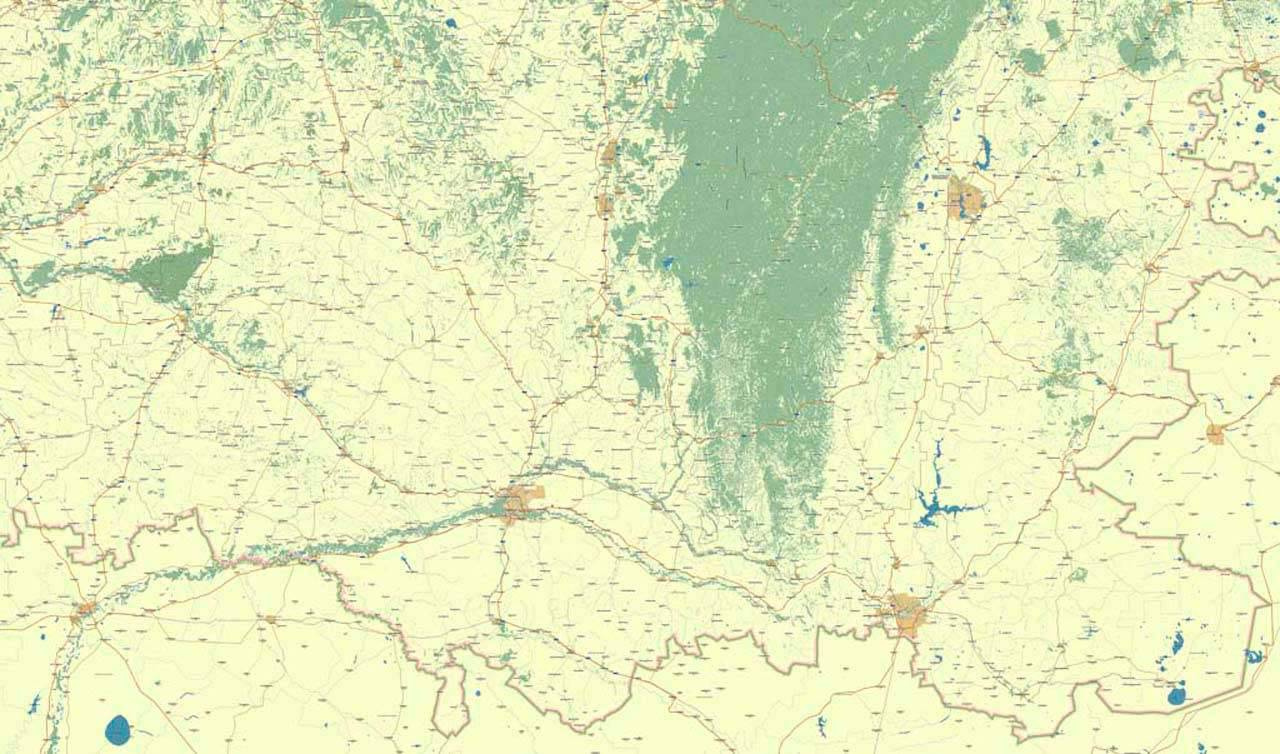 Фотообои Карта Оренбургской области