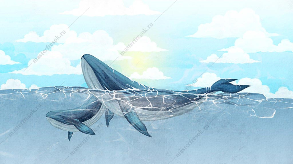 Фотообои Семейство китов