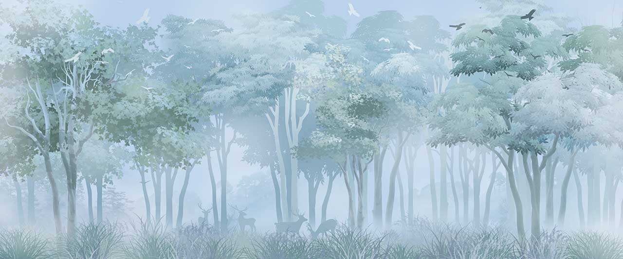 Фотообои Голубой сказочный лес