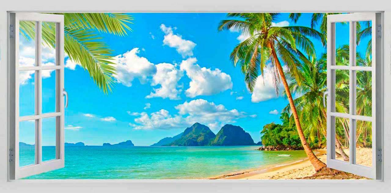 фотообои вид из окна на райское море 11-120
